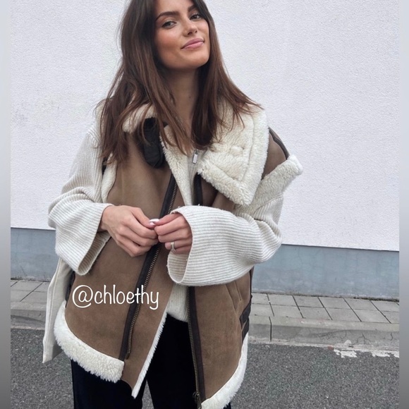 Zara COMBINATION FLEECE VEST - Picture 6 of 16